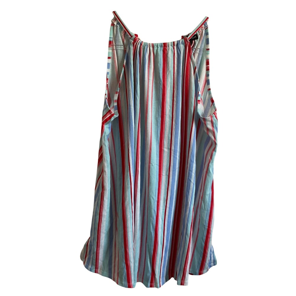 Lane Bryant Red White and Blue Striped Gauzy Halter Tank Top - Size 14/16